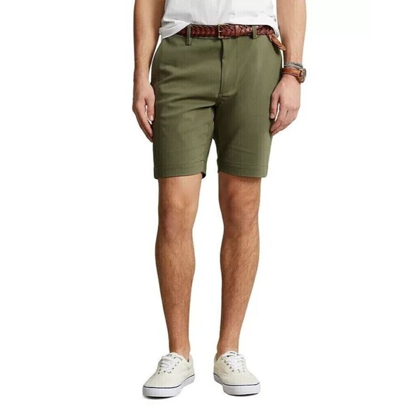 Polo Ralph Lauren Mens 7-Inch Slim Fit Dobby Shorts Stretch Cotton Green Size 42 - Picture 1 of 1